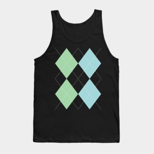 blue + green + yellow argyle Tank Top